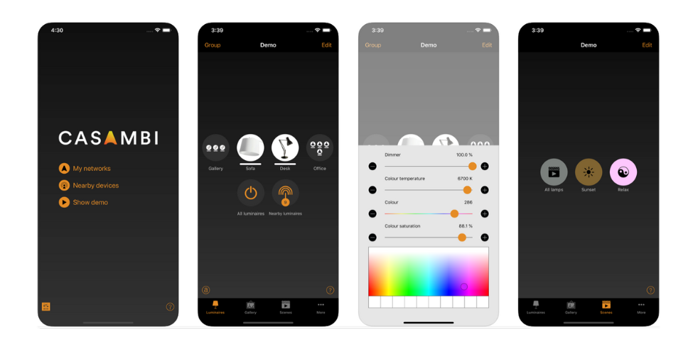 Casambi App - Einblicke via Screenshots