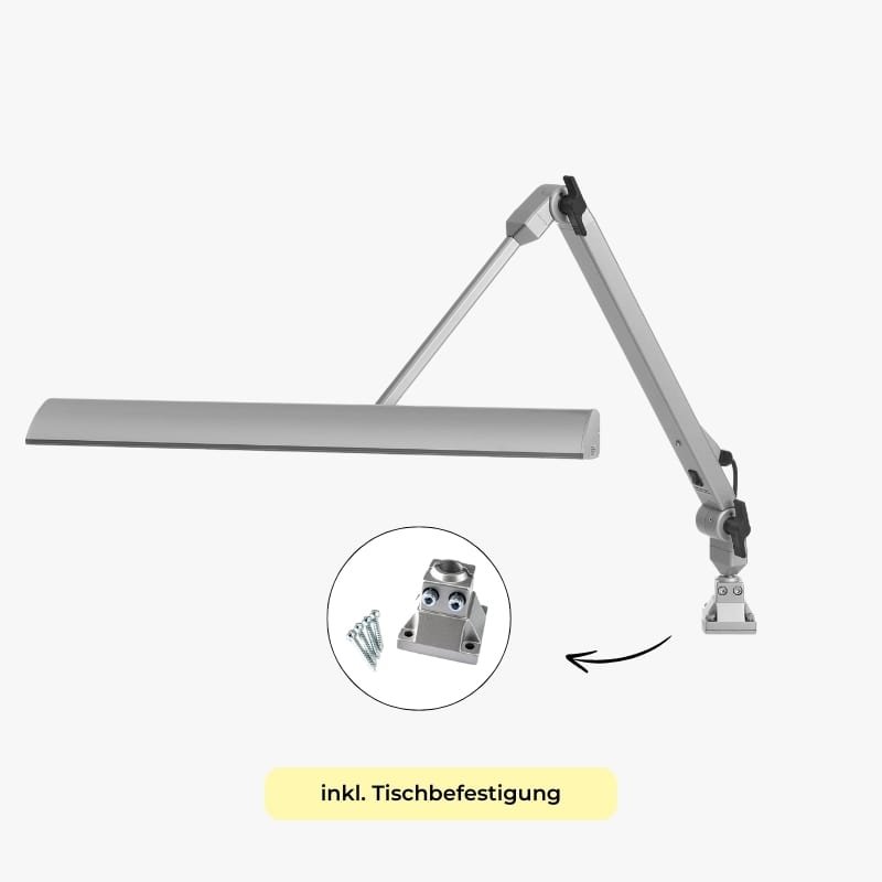 LED Industrie Gelenkarmleuchte Allround inklusive Aufschraubflansch-min