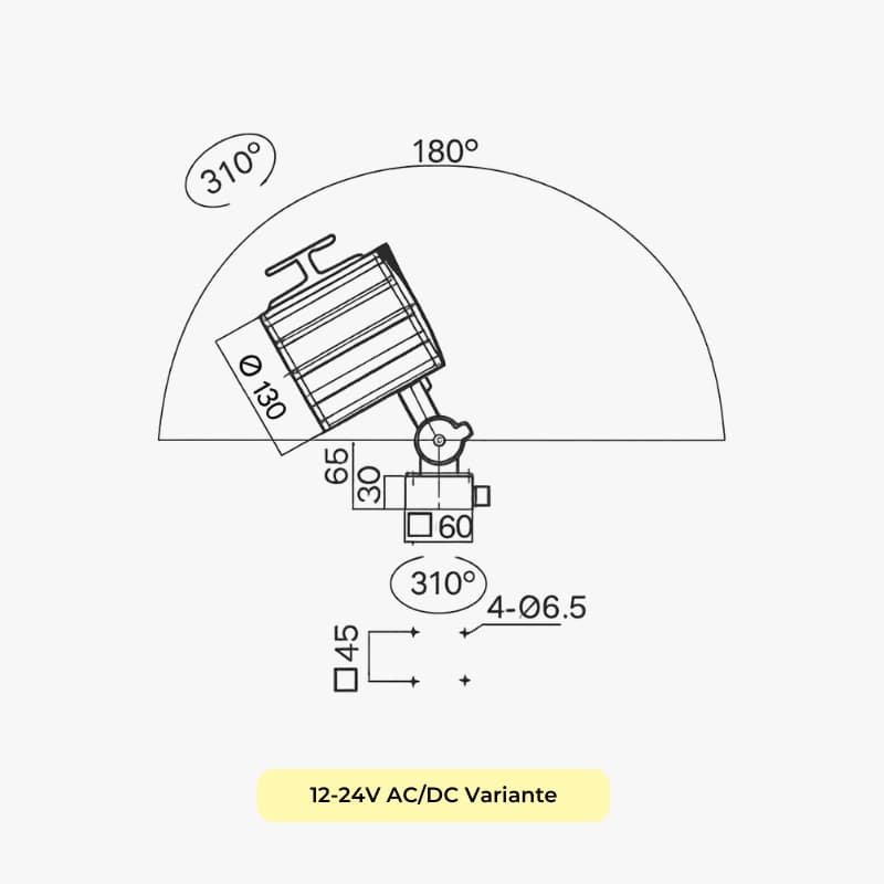 Maschinenleuchte M-LITE S - Abmessungen 12-24V-min