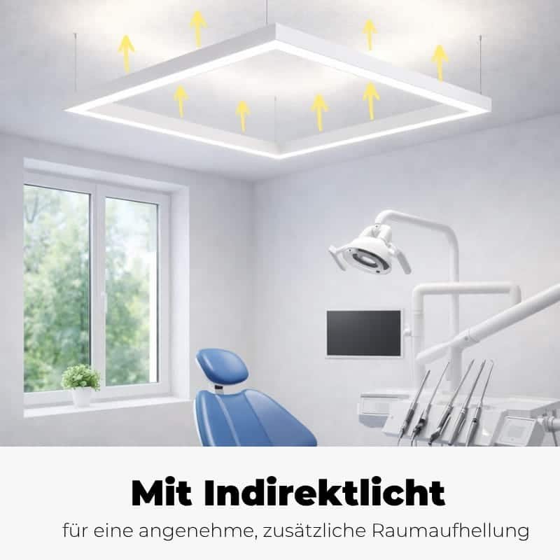 Praxisleuchte Square Dent - Indirektlicht