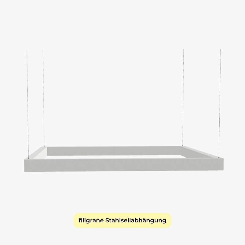 Praxisleuchte Square Dent Stahlseile