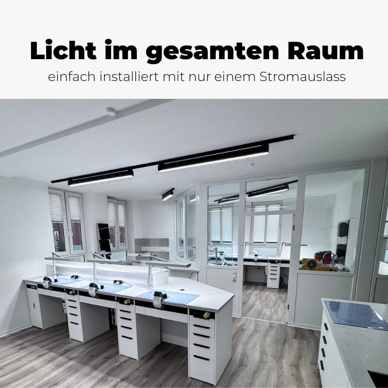 Schienenleuchte für Licht im gesamten Dentallabor